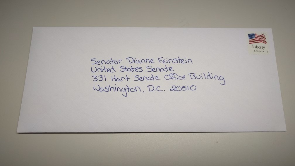 My Letter to Senator Dianne Feinstein